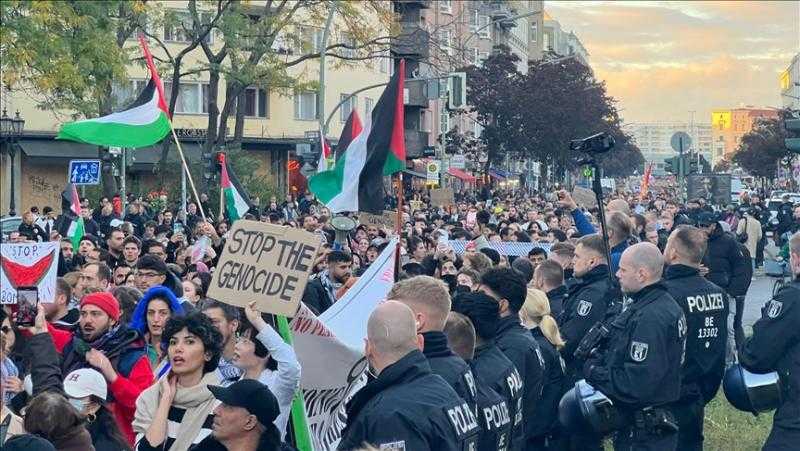 الآلاف يتظاهرون في العاصمة الألمانية تأييدا لفلسطين
