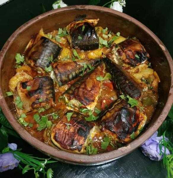 طاجن السمك مع البطاطس