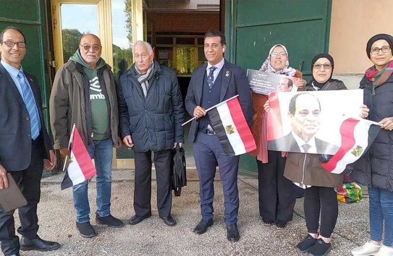 من قلب روما.. إقبال كثيف للجالية المصرية في إيطاليا للتصويت بالانتخابات الرئاسية 2024 |صور