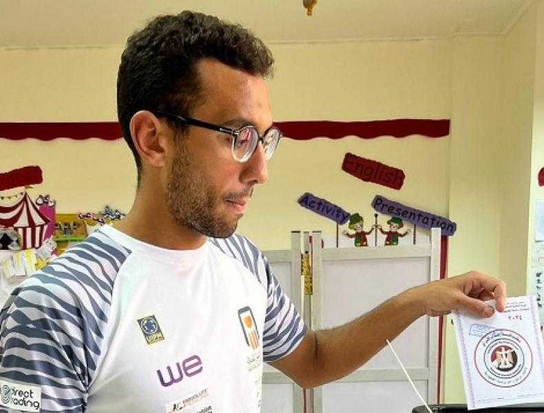 أحمد الجندي بطل الخماسي الحديث يدلي بصوته في الانتخابات الرئاسية