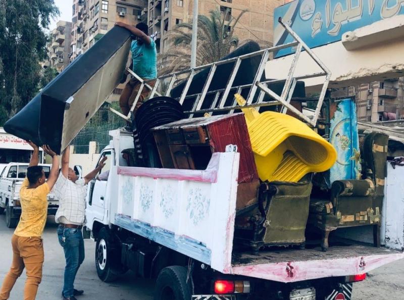 إزالة 140 إشغال طريق في مركز دمنهور بالبحيرة