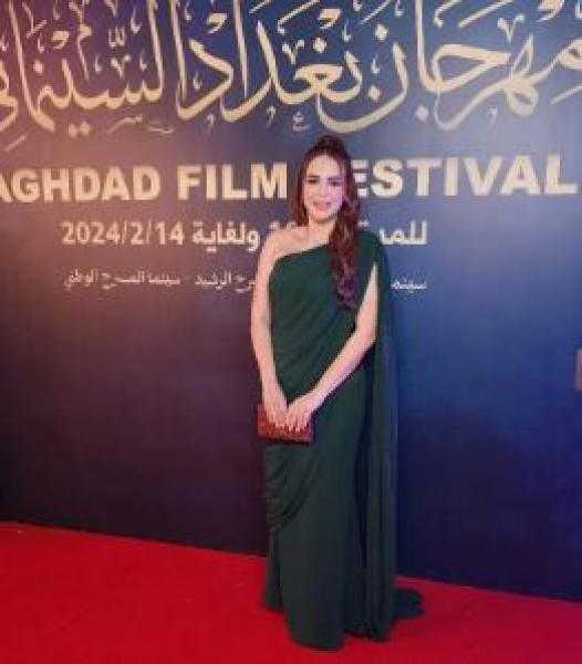 دنيا عبد العزيز: مهرجان بغداد السينمائي شيء مشرف.. والشعب العراقي بيحب المصريين جدا