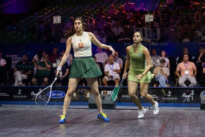 نور الشربيني والبلجيكية تيني جيليس إلى الدور نصف النهائي لبطولة الجونة الدولية للإسكواش البلاتينية