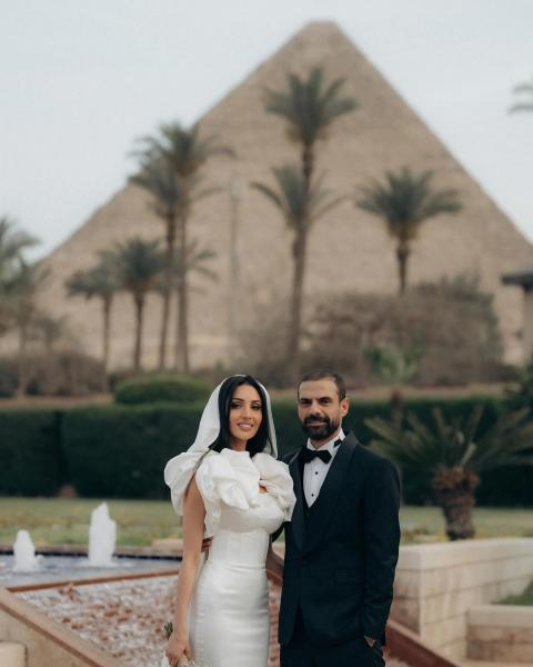 أمير طعيمة ينشر صورًا من حفل زفافه على الممثلة التونسية يسرا الجديدي