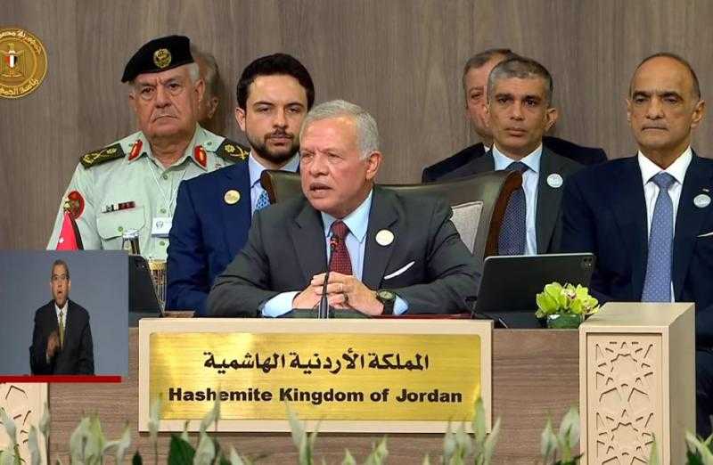 العاهل الأردني: الممر البري هو الطريق الأكثر فاعلية لإدخال المساعدات إلى غزة