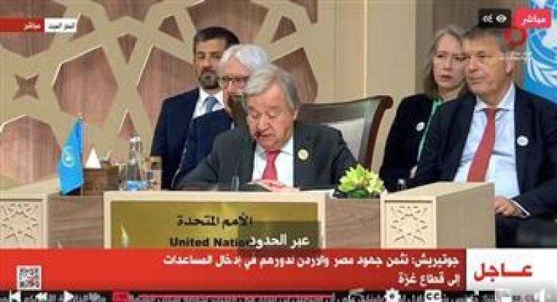 جوتيريش: نثمن جهود مصر والأردن لدورهما فى إدخال المساعدات إلى قطاع غزة.. والحل يجب أن يكون سياسيا