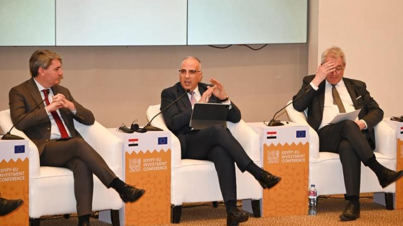 وزير الري يشارك فى جلسة ”الأمن الغذائي والمائي من أجل اقتصاد مرن” ضمن فعاليات ”مؤتمر الاستثمار المصرى الأوروبي”