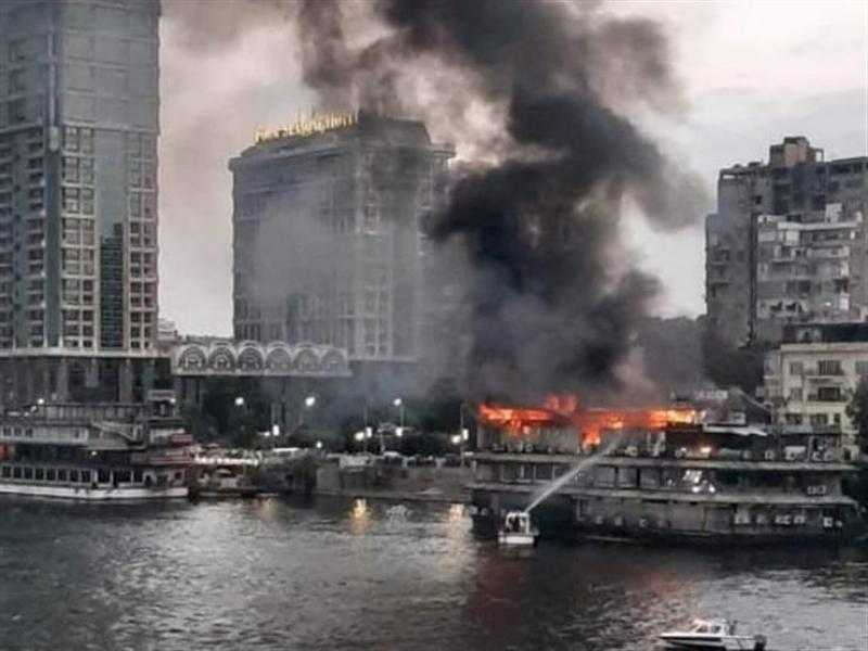 الحماية المدنية تسيطر على حريق مركب بكورنيش النيل فى الدقى دون إصابات