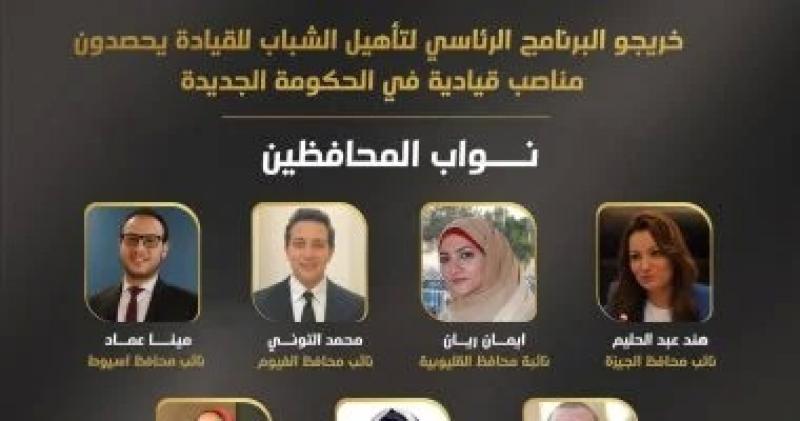 البرنامج الرئاسى لتأهيل الشباب يهنئ خريجيه المعينين فى تشكيل المحافظين ونوابهم.. انفوجراف