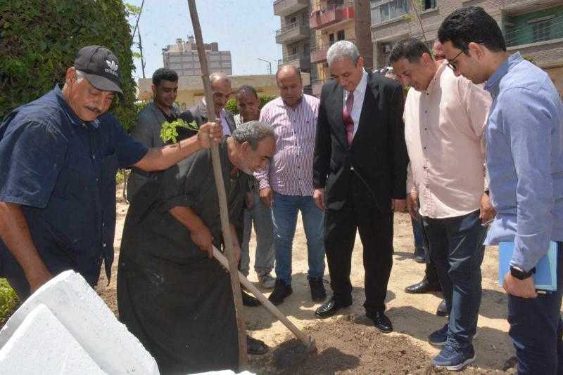 محافظ الغربية يتفقد أعمال التطوير بحديقة ميدان الإسكندرية بحي أول طنطا