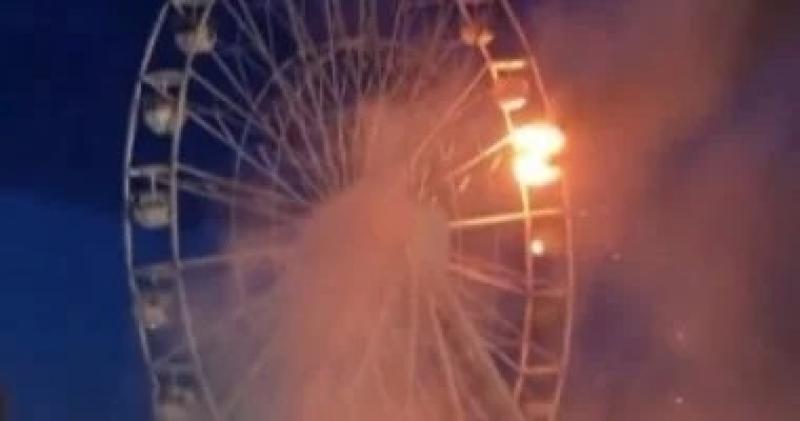 إصابة 20 شخصا فى حريق عجلة ملاهى بمهرجان موسيقى ألمانى.. فيديو