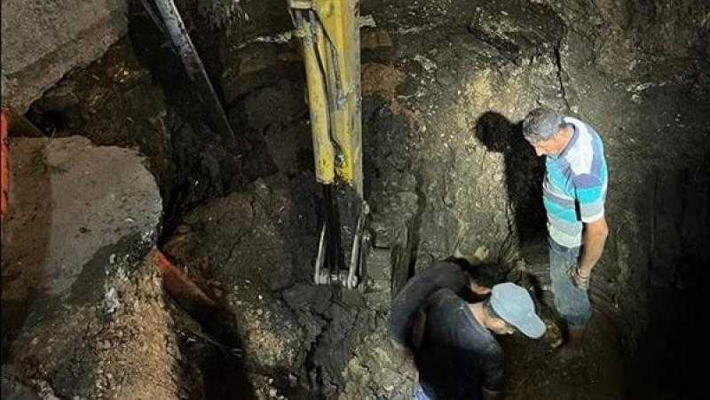 الانتهاء من إصلاح عطل خط مياه 800 مللي بقرية ناي بقليوب بالقليوبية