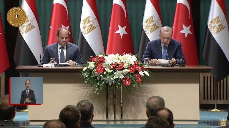 الرئيس السيسي وأردوغان يوقعان بيان مشترك للاجتماع الأول لمجلس التعاون الإستراتيجي رفيع المستوى