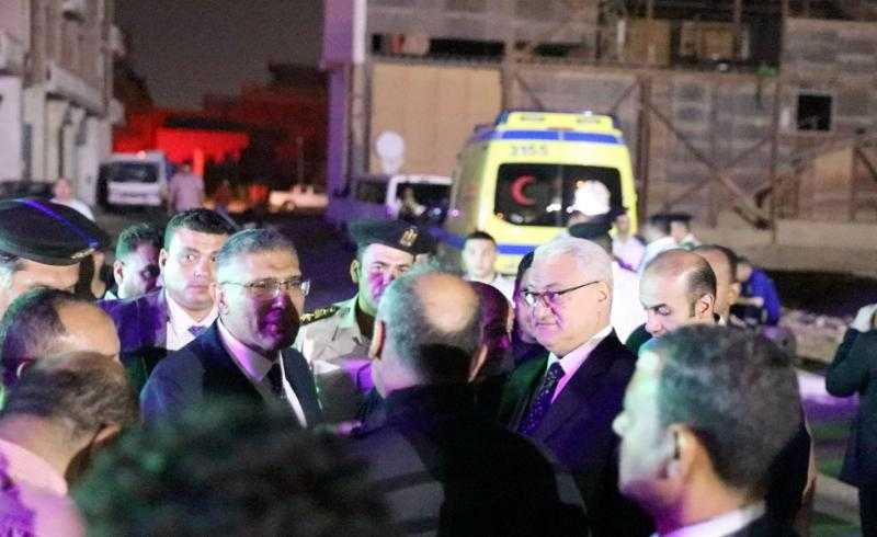 محافظ الجيزة يعاين موقع حريق مدينة الإنتاج الإعلامي: لا يوجد خسائر بالأرواح