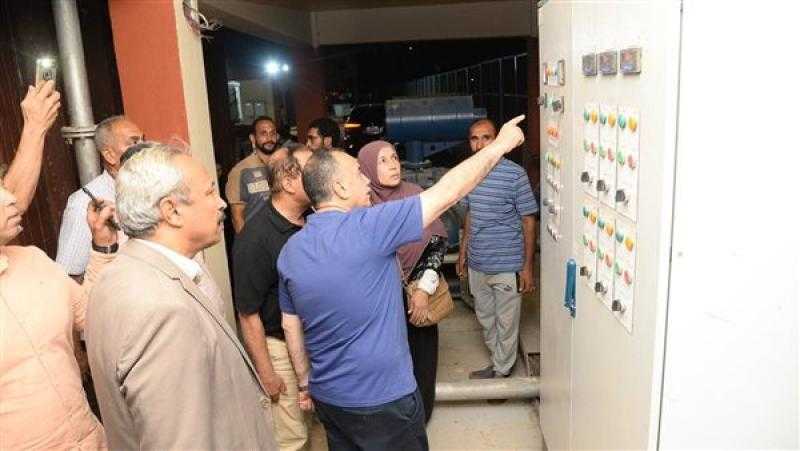 محافظ أسيوط يتفقد التشغيل التجريبي لمحطة رفع ومعالجة صرف صحي المسعودي بأبوتيج