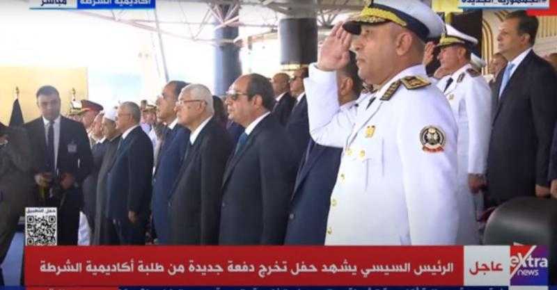 وصول الرئيس السيسي لحضور الاحتفال بتخريج دفعة جديدة من طلبة كلية الشرطة