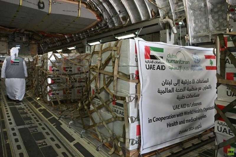 37 طن مساعدات مقدمة من الإمارات إلى لبنان