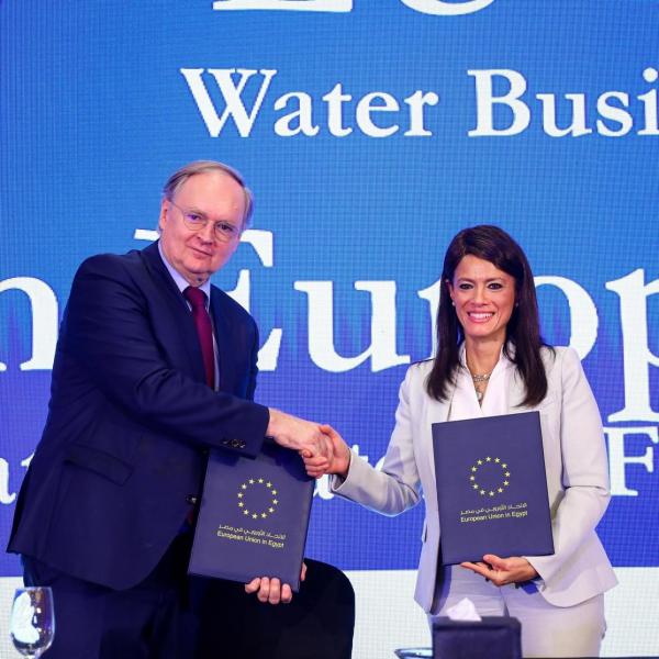 وزيرة التخطيط تُوقع مع سفير الاتحاد الأوروبي مبادرة «المرفق الأوروبي الأخضر» بقيمة 7 ملايين يورو