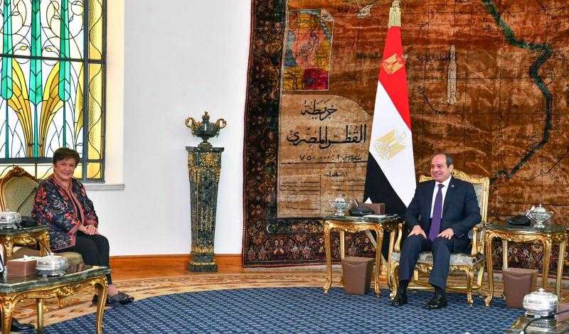 الرئيس السيسي يستقبل مدير عام صندوق النقد الدولي