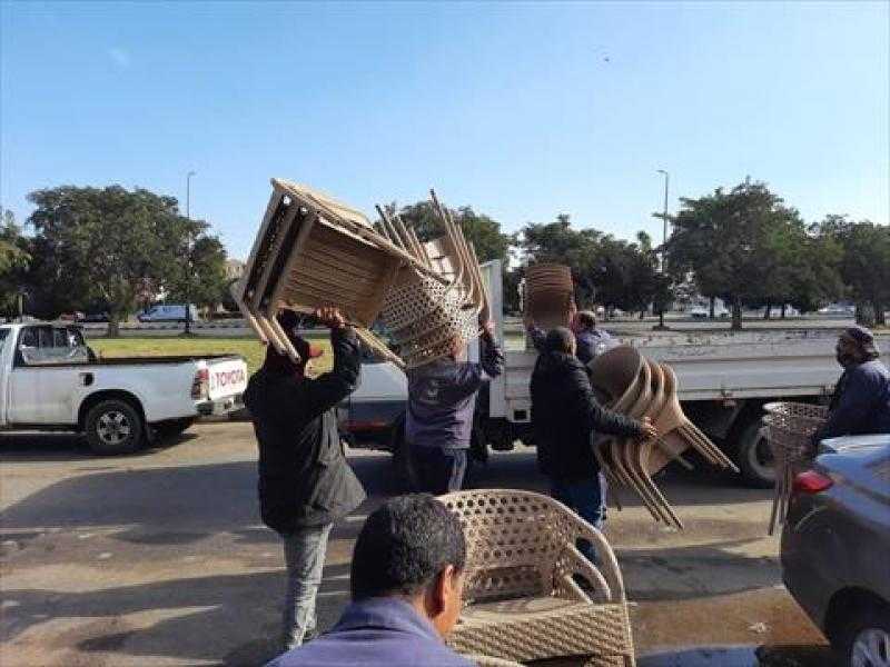 رفع 196 حالة إشغال طريق في حملات مكبرة بالإسماعيلية