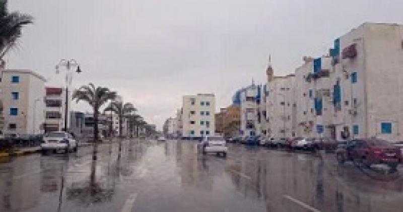 لمدة 15 دقيقة.. هطول أمطار غزيرة على بورسعيد