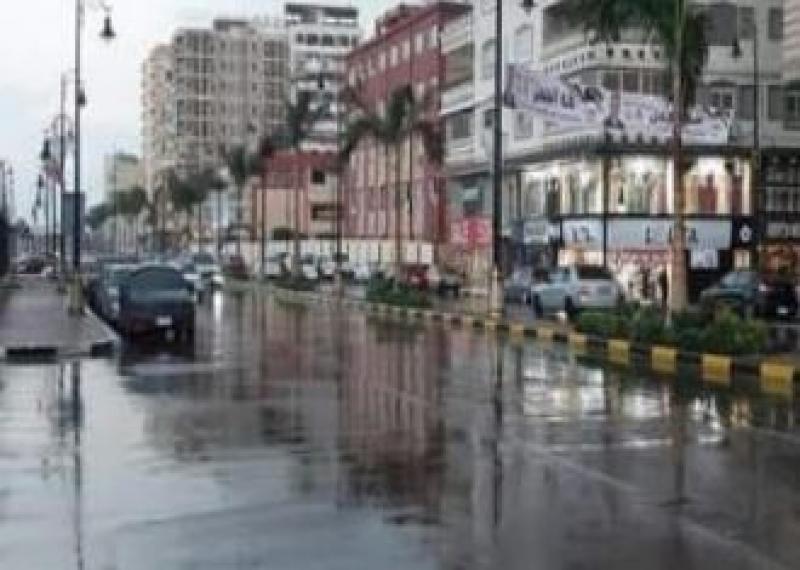 سقوط أمطار خفيفة فى بورسعيد