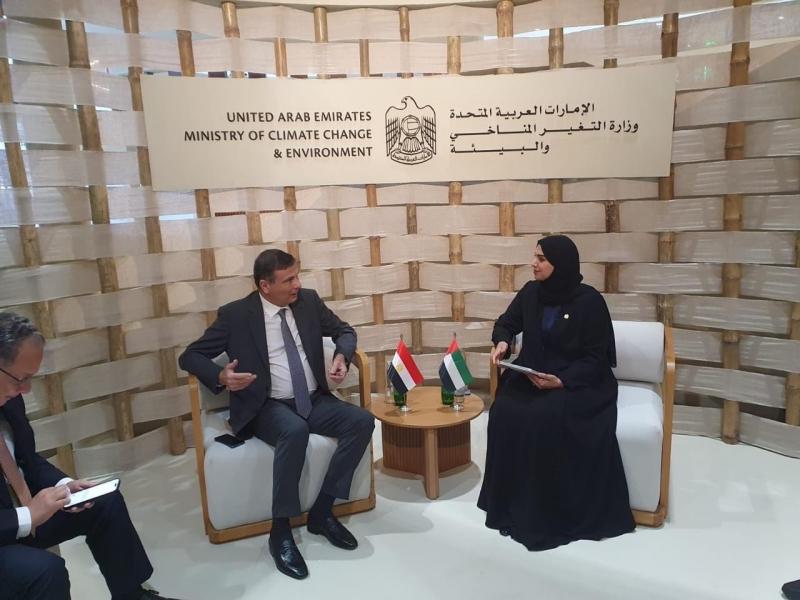 وزير الزراعة يبحث مع وزيرة التغيرات المناخية الإماراتية تعزيز التعاون في مجال الاستثمار الزراعي والصادرات وصناعة التمور