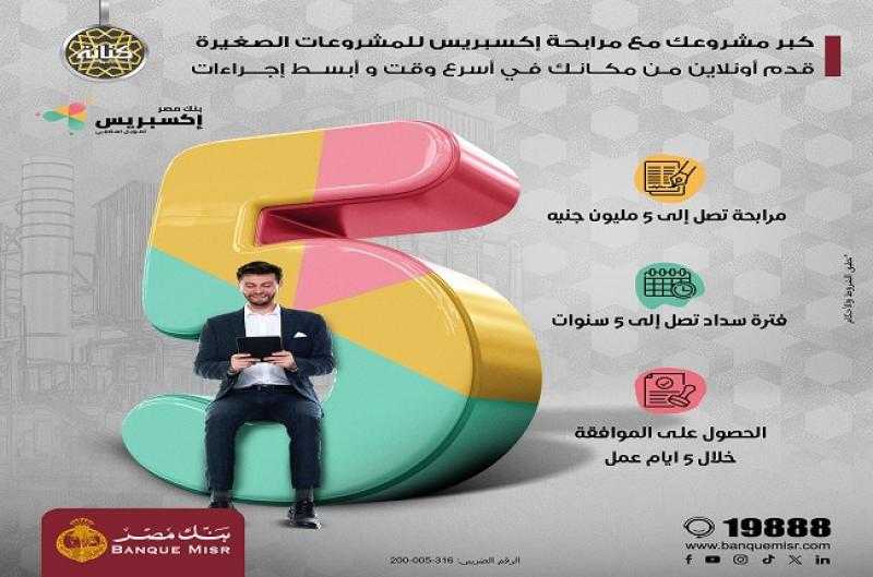 تمويل مشروعك في 5 أيام.. تفاصيل مرابحة إكسبريس للمشروعات الصغيرة من بنك مصر