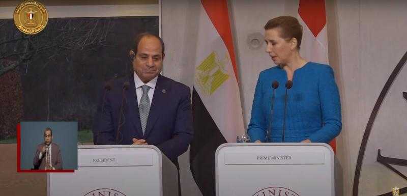الرئيس السيسي: المباحثات شملت ضرورة وقف إطلاق النار بغزة.. ورئيسة وزراء الدنمارك: حل الدولتين هو الأمثل