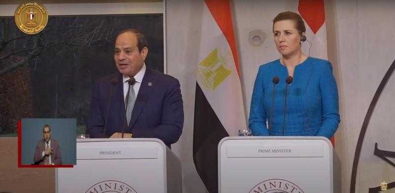 الرئيس السيسي يعرب عن سعادته بكونه أول رئيس مصري يزور كوبنهاجن.. وتفهم الدنمارك حرص مصر على حقها المائي