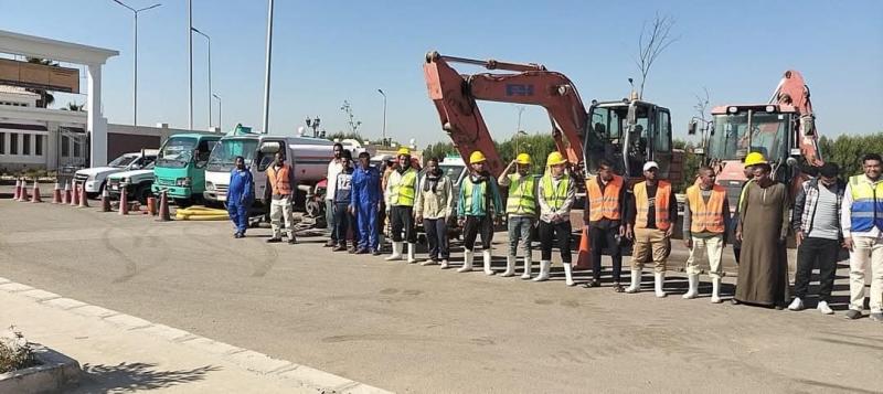 الإسكان تواصل استعدادات التعامل مع الأمطار بمدينة طيبة الجديدة
