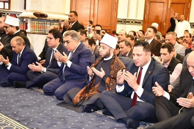 وزير الأوقاف ومحافظ الدقهلية يفتتحان مسجد تنمية المجتمع بقرية البجلات في مركز منية النصر بمحافظة الدقهلية