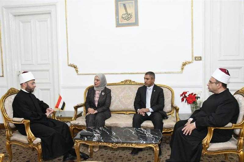 وزير الأوقاف يستقبل سفيرة مملكة البحرين بمصر