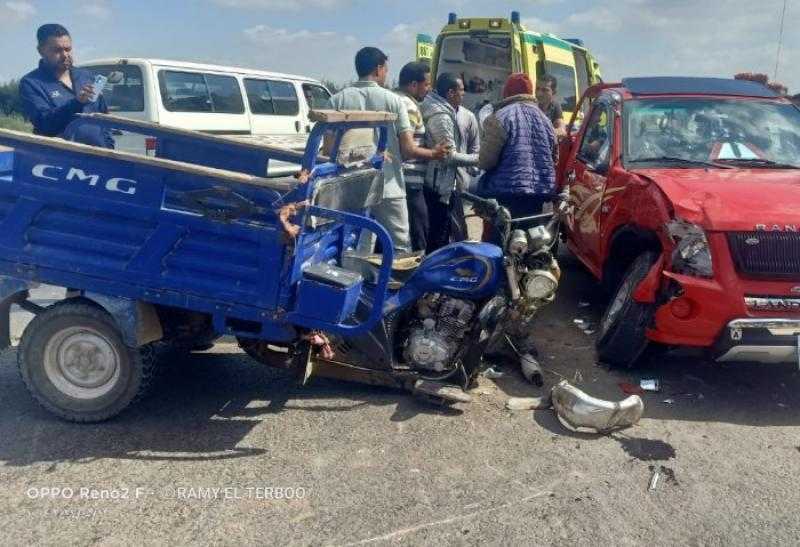 إصابة 5 سيدات من عاملات اليومية فى حادث انقلاب تروسيكل بالشرقية