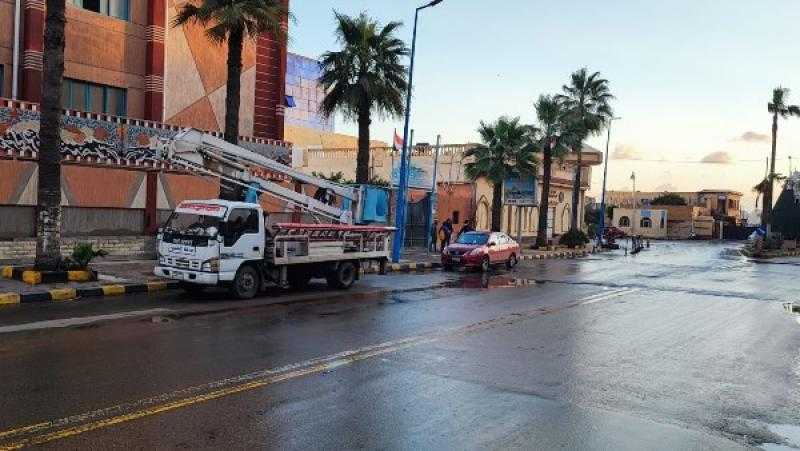 استمرار الأمطار الغزيرة والمتوسطة بمختلف أنحاء الإسكندرية