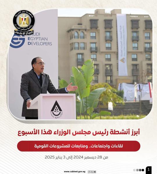 انفوجراف.. أبرز أنشطة رئيس مجلس الوزراء هذا الأسبوع