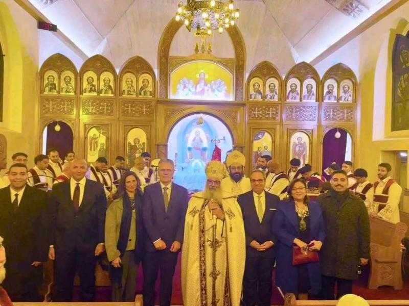 وفد دبلوماسي مصرى بجنيف يزور الكنيسة القبطية للتهتئة بعيد الميلاد