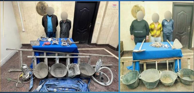 ضبط 5 أشخاص بتهمة التنقيب عن الآثار بالقاهرة