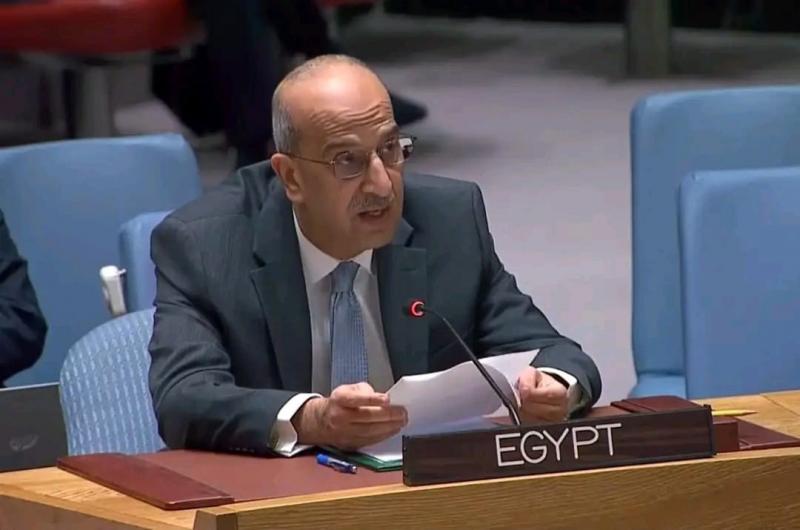 مندوب مصر بمجلس الأمن: المجموعة العربية تؤكد تمسكها بدعم صمود فلسطين