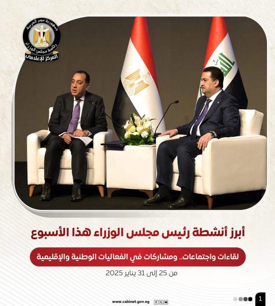 مجلس الوزراء في الأسبوع.. لقاءات واجتماعات.. ومشاركات في الفعاليات الوطنية والإقليمية