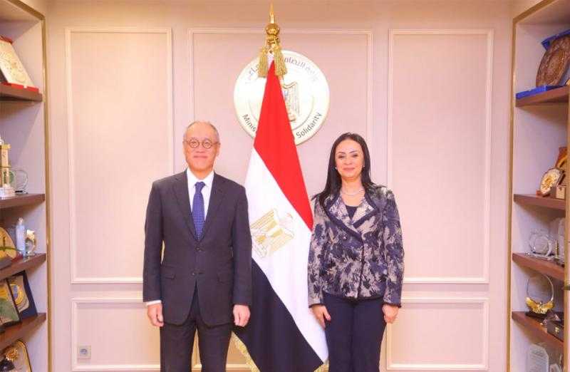 وزيرة التضامن الاجتماعي تلتقي السفير الياباني بالقاهرة .. ويبحثان تعزيز سبل وفرص الشراكة والتعاون