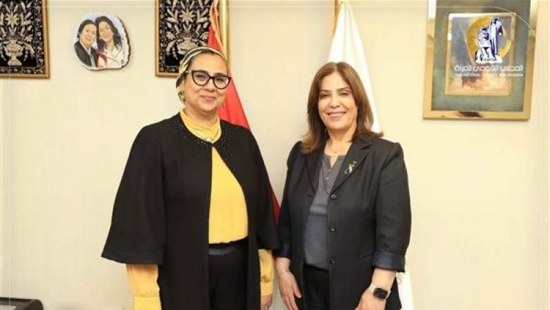 رئيسة القومي للمرأة تبحث التعاون مع وزيرة شؤون المرأة الفلسطينية