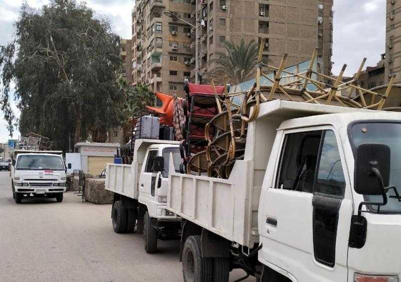 رفع ١١٠٠ حالة إشغال للمقاهي والمطاعم والمحال بحدائق الأهرام