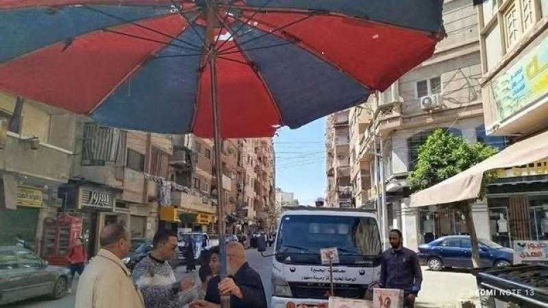 إزالة 236 حالة إشغال طريق بدمنهور