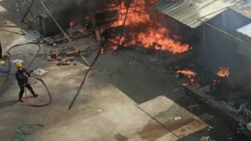 السيطرة على حريق محلات فى الأميرية