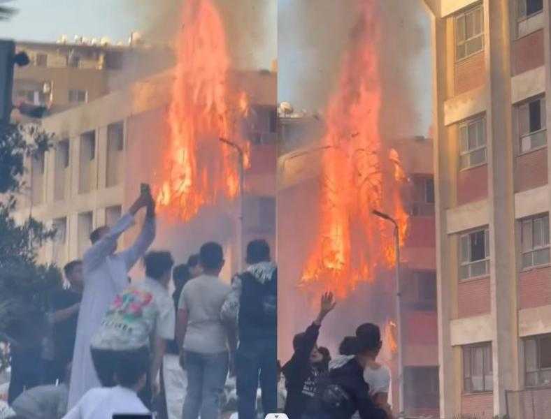 الألعاب النارية تتسبب في حريق داخل مجمع مدارس بعين شمس
