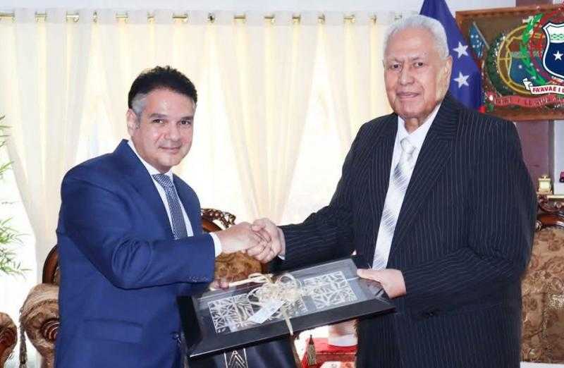 سفير مصر في نيوزيلندا يقدم أوراق اعتماده كسفير غير مقيم لدى دولة ساموا المستقلة|صور