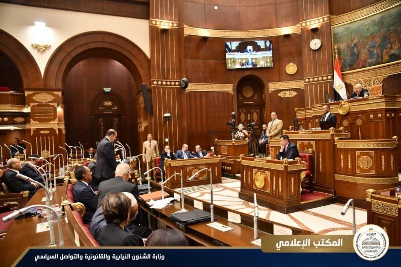 وزير الشئون النيابية يحضر جلسة مجلس الشيوخ لمناقشة تعزيز دور النافذة الواحدة وتنظيم وتطوير الإفراج الجمركي