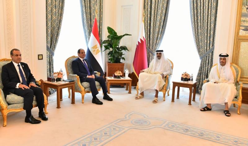 الرئيس السيسي وأمير قطر يترأسان اجتماعا موسعا ضم وفدي البلدين أعقبه جلسة مباحثات ثنائية