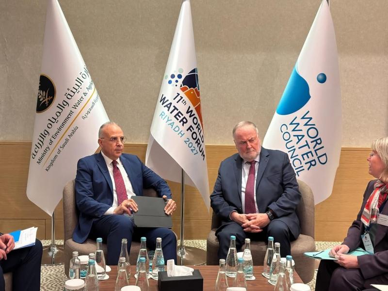 وزير الري يلتقى رئيس المجلس العالمى للمياه على هامش ”اللقاء التحضيري الأول للمنتدى العالمي الحادي عشر للمياه” بالرياض